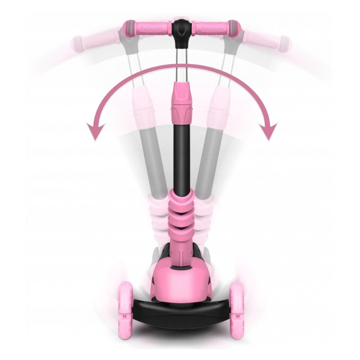 Trotineta 3 in 1 copii Ricokids Todi – Roz, roti LED  Meta descriere: [3]