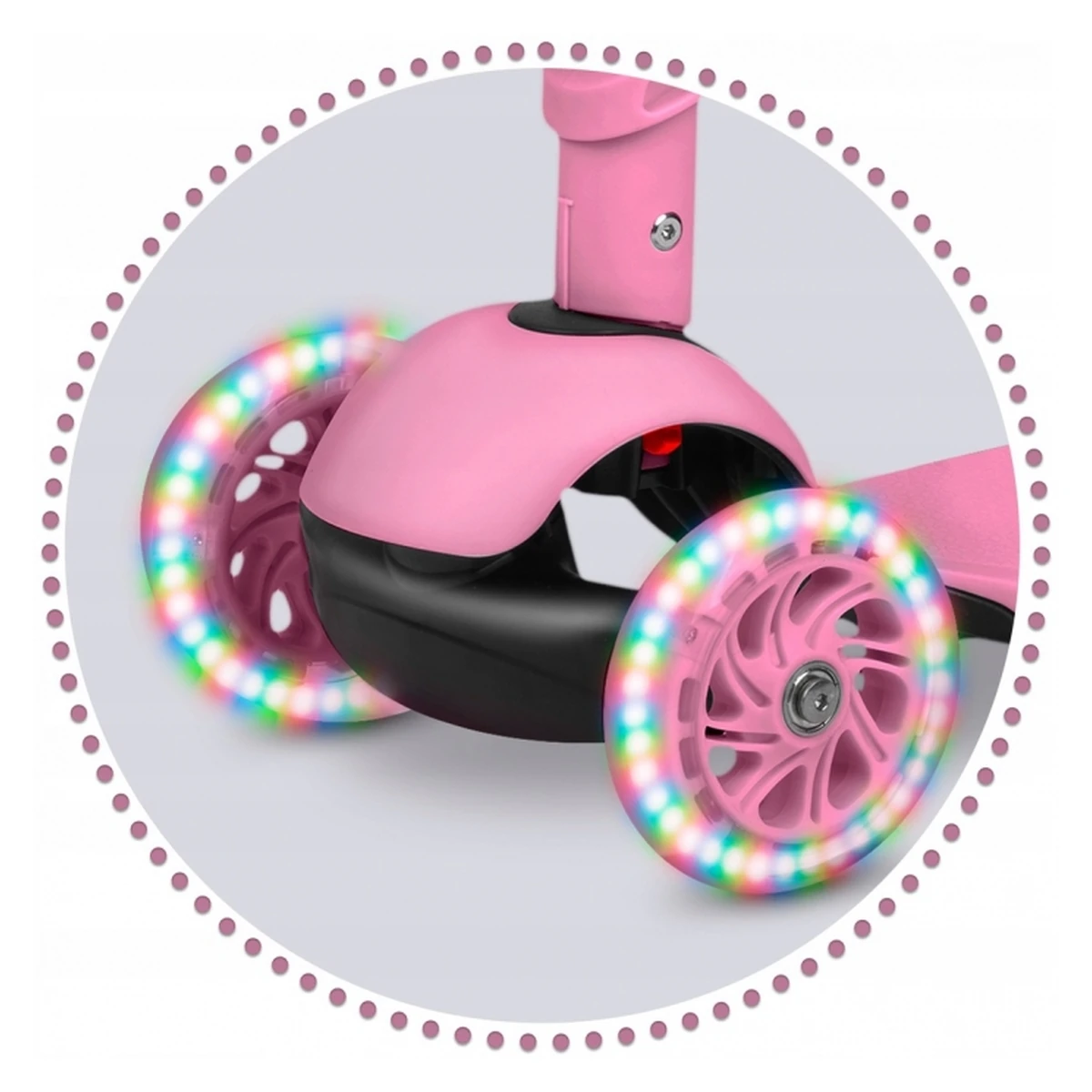 Trotineta 3 in 1 copii Ricokids Todi – Roz, roti LED  Meta descriere: [6]