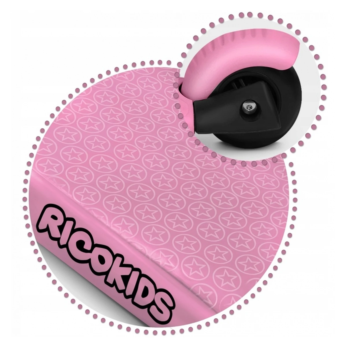 Trotineta 3 in 1 copii Ricokids Todi – Roz, roti LED  Meta descriere: [8]