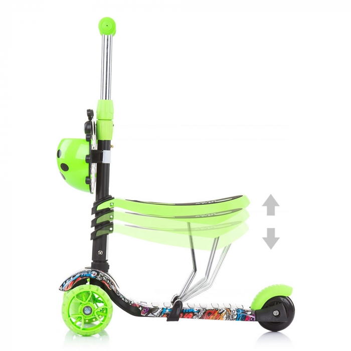 Trotineta Chipolino Kiddy Evo 3 in 1 cu maner green graffiti [6]