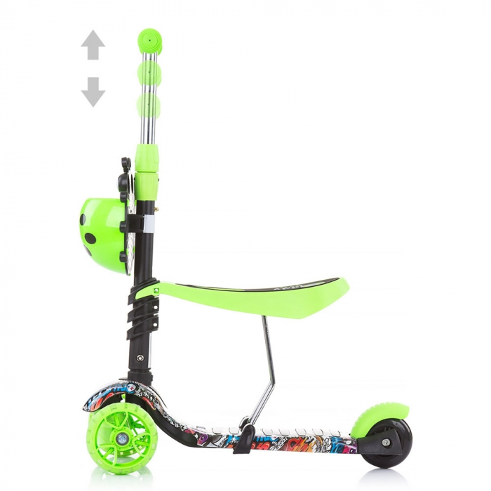 Trotineta Chipolino Kiddy Evo 3 in 1 cu maner green graffiti [7]