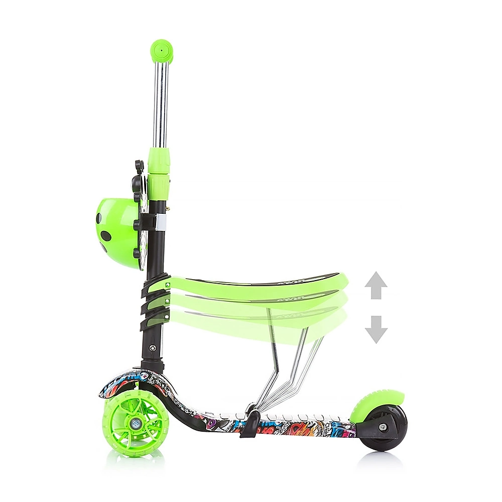 Trotineta Chipolino Kiddy Evo 3 in 1 cu maner green graffiti [6]