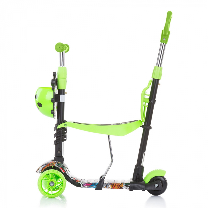 Trotineta Chipolino Kiddy Evo 3 in 1 cu maner green graffiti [2]