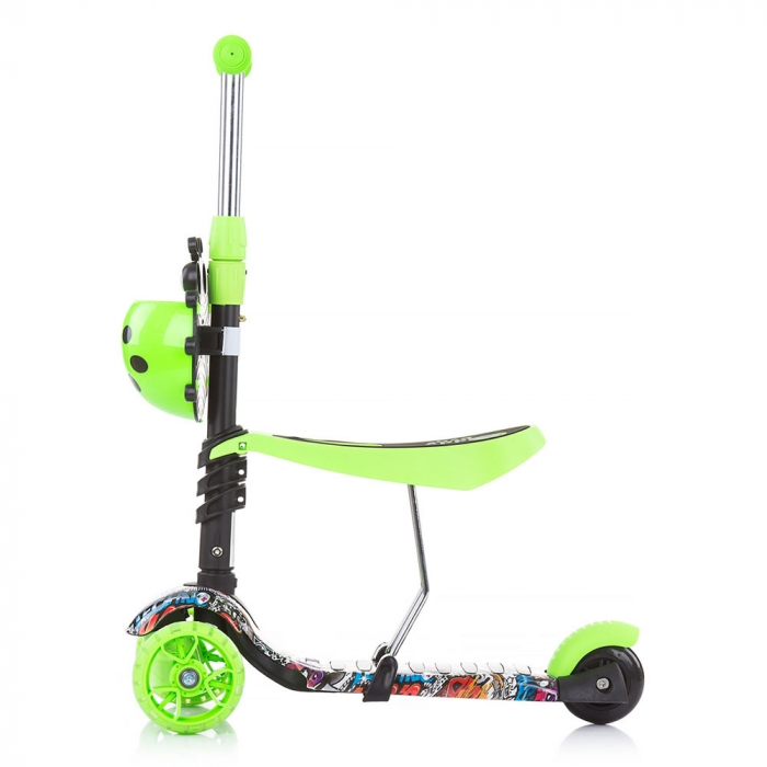 Trotineta Chipolino Kiddy Evo 3 in 1 cu maner green graffiti [5]