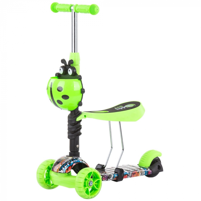 Trotineta Chipolino Kiddy Evo 3 in 1 cu maner green graffiti [4]