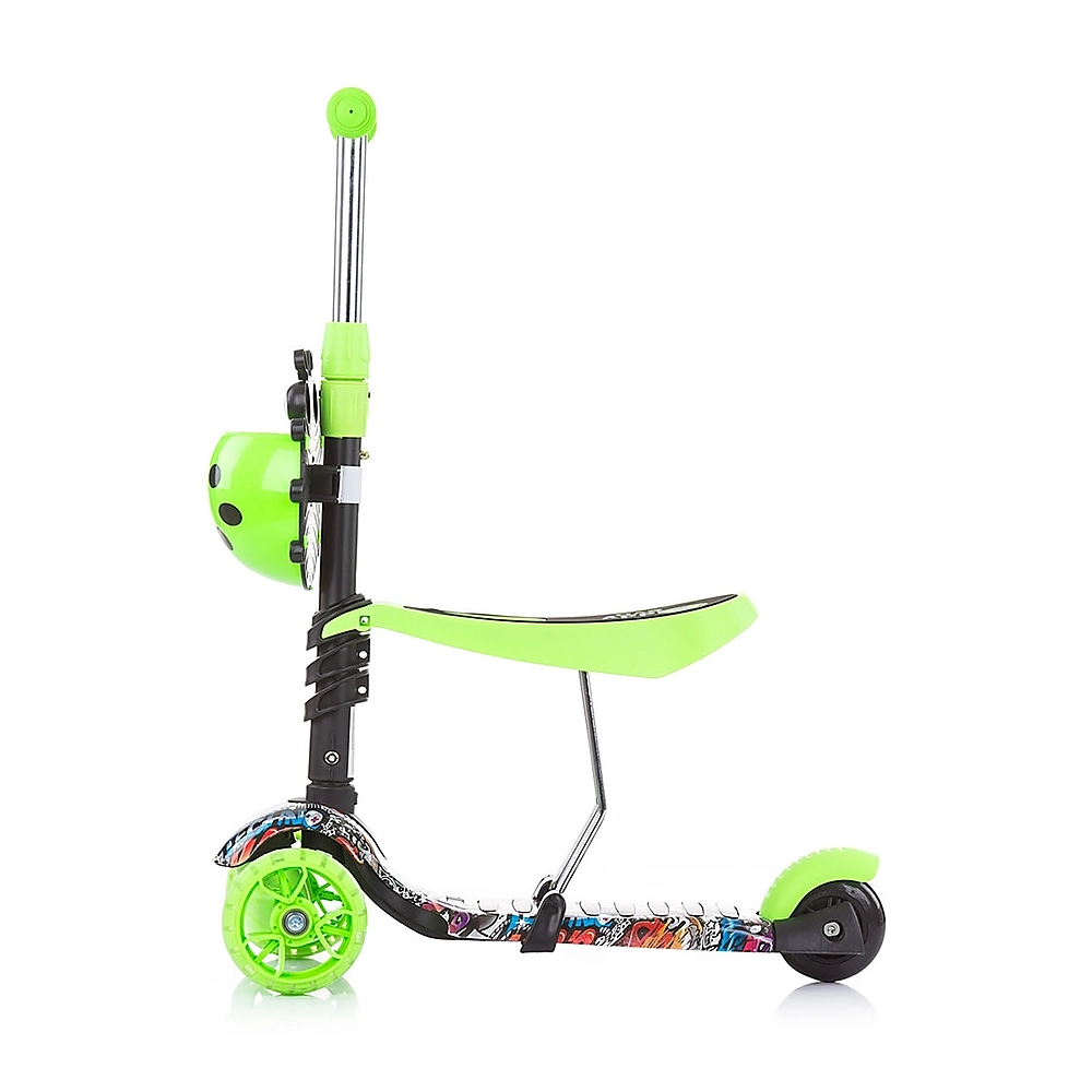 Trotineta Chipolino Kiddy Evo 3 in 1 cu maner green graffiti [5]