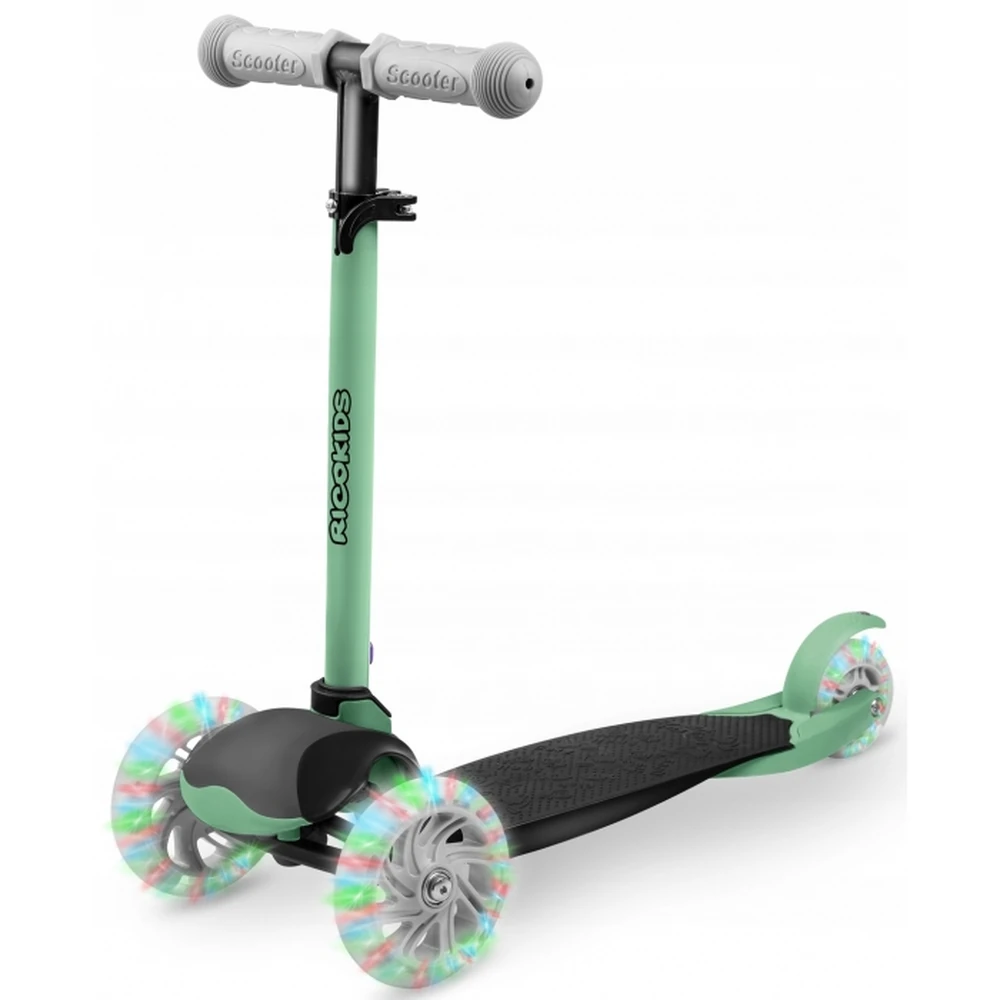 Trotineta cu roti cu LED Ricokids Loco - Verde cu negru [1]