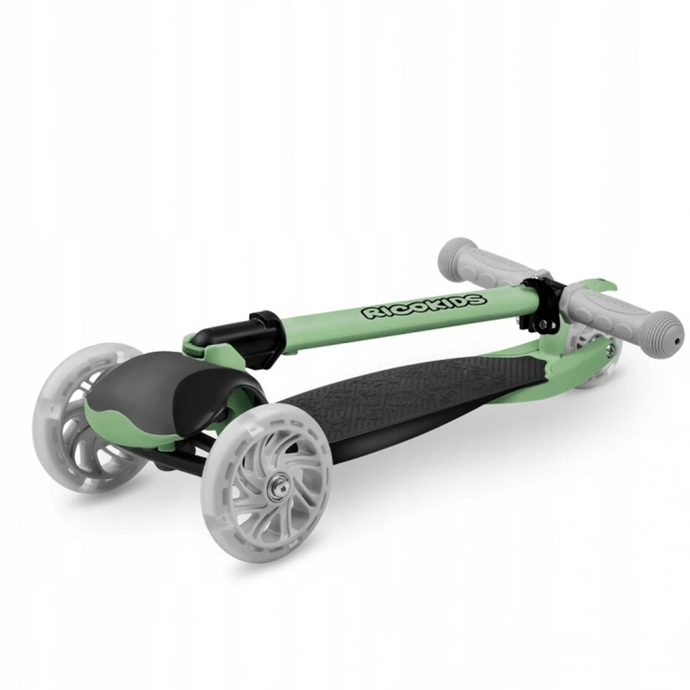 Trotineta cu roti cu LED Ricokids Loco - Verde cu negru [6]