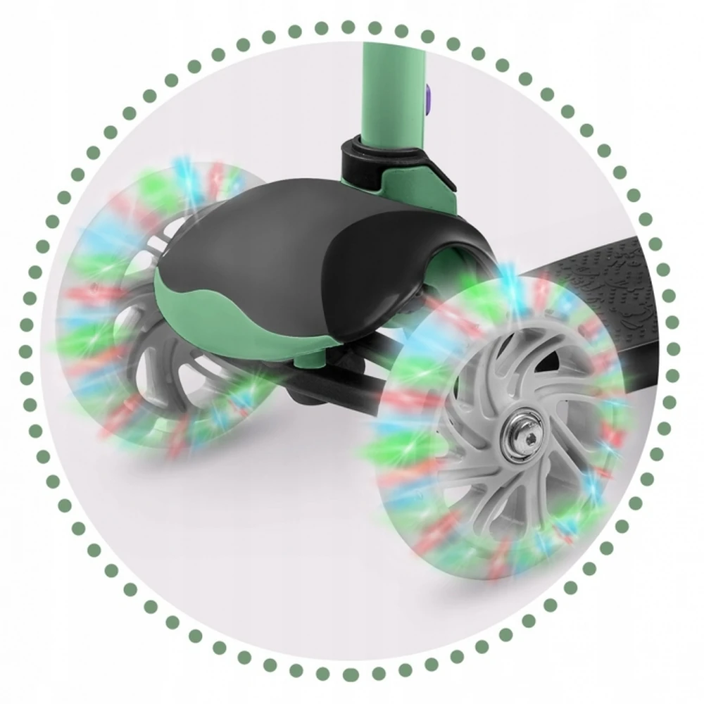 Trotineta cu roti cu LED Ricokids Loco - Verde cu negru [2]