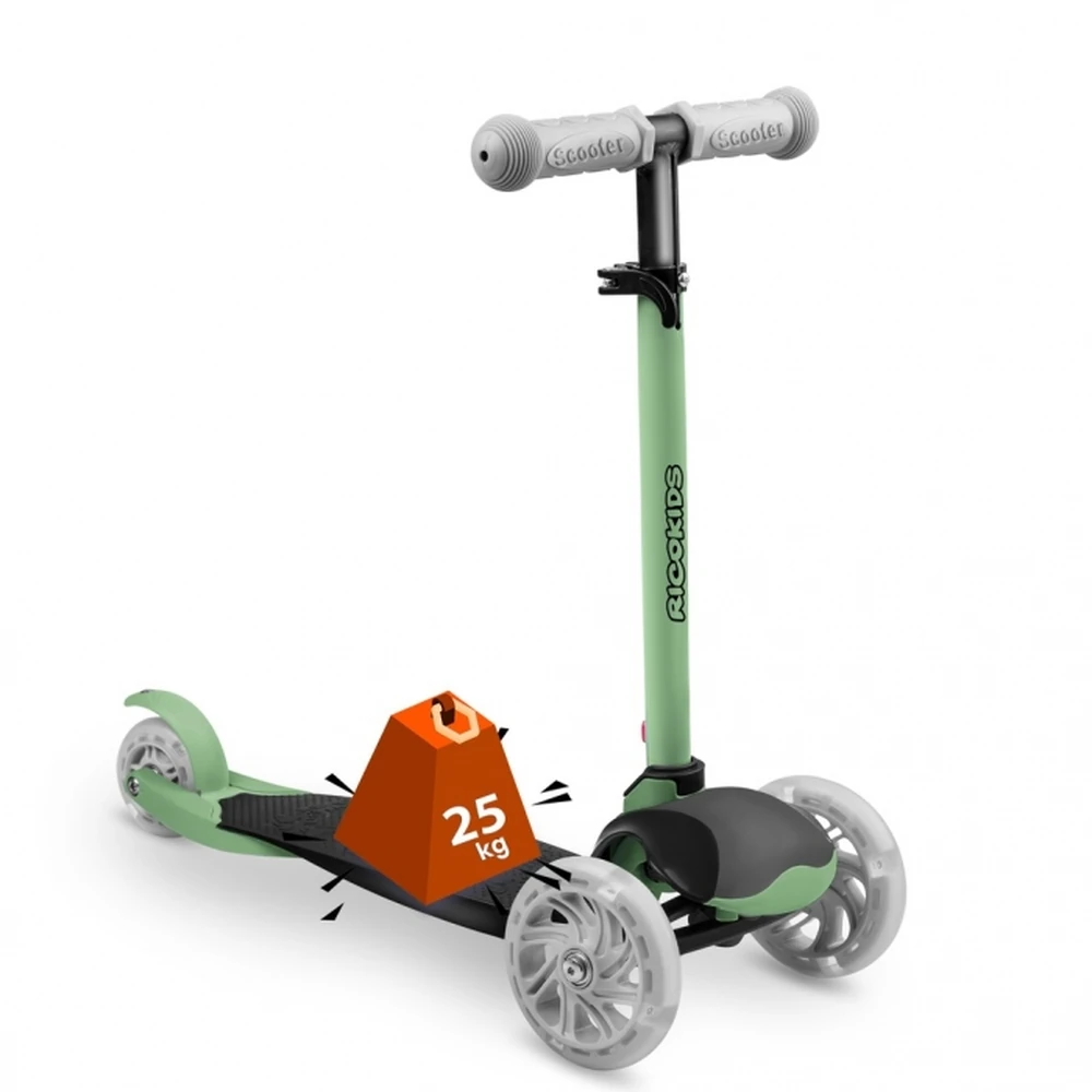 Trotineta cu roti cu LED Ricokids Loco - Verde cu negru [5]