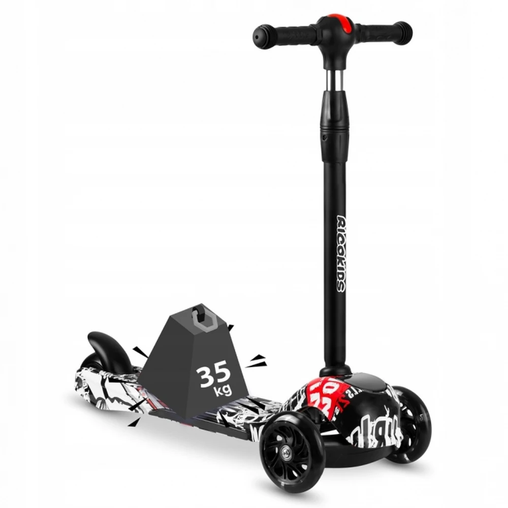 Trotineta Cu Roti Cu Led Ricokids Piko Negru - Alb - Rosu [7]