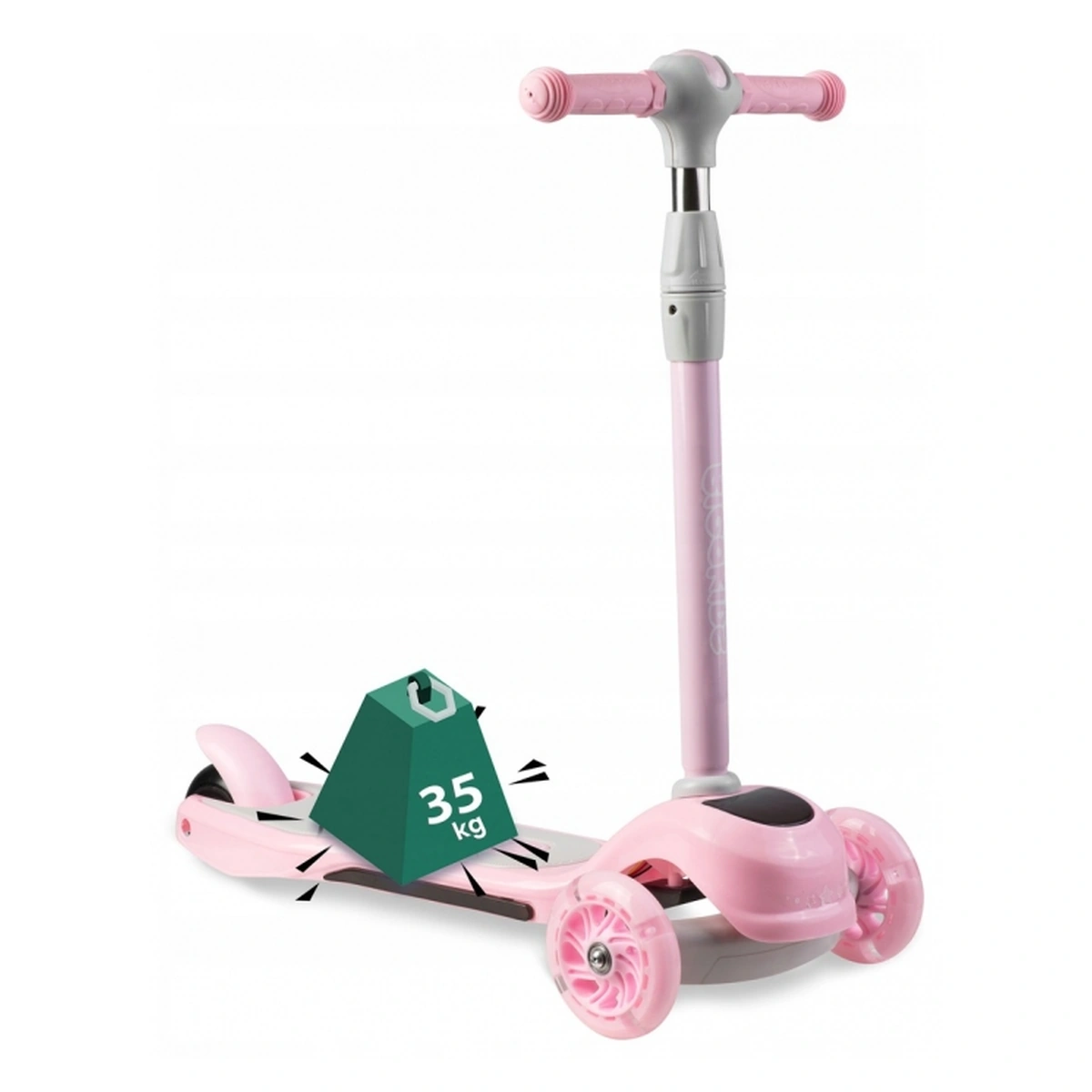 Trotineta copii Ricokids Piko – Roz, roti LED, ghidon reglabil [7]