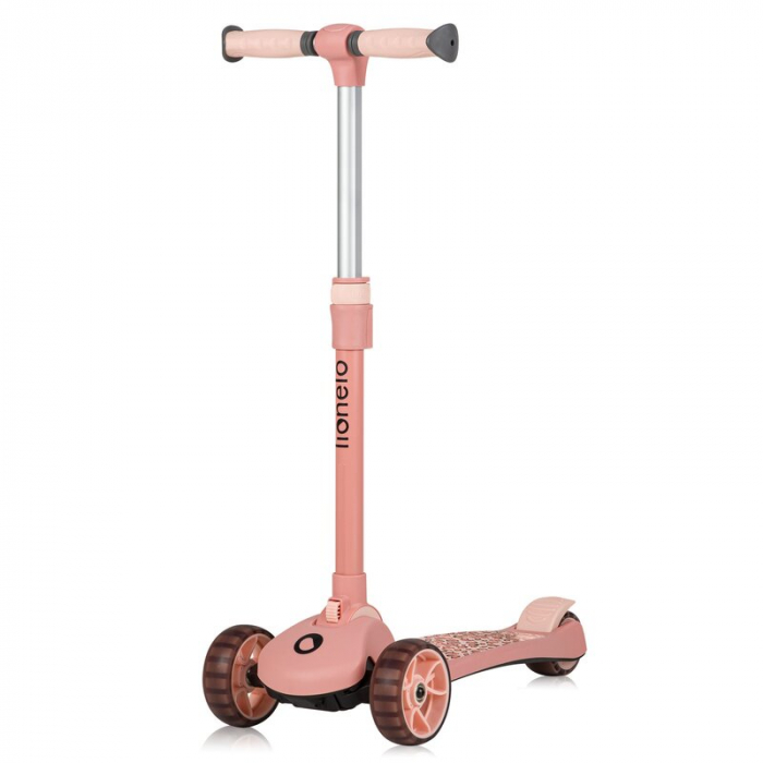 Trotineta, Lionelo, Franky, Pliabila, Pana la 50 kg, Sezut detasabil, Roti cu LED, 12 luni+, Pink Rose [4]