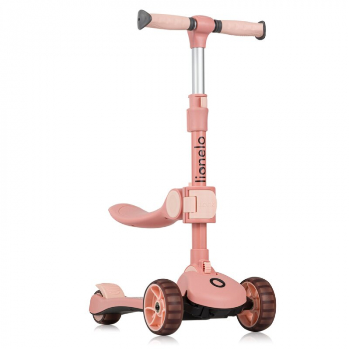 Trotineta, Lionelo, Franky, Pliabila, Pana la 50 kg, Sezut detasabil, Roti cu LED, 12 luni+, Pink Rose [15]