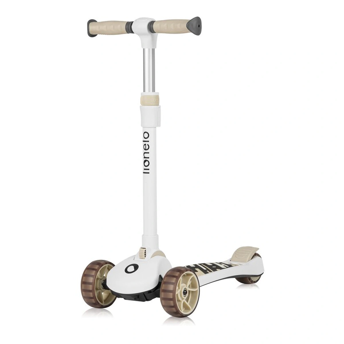 Trotineta, Lionelo, Franky, Pliabila, Pana la 50 kg, Sezut detasabil, Roti cu LED, 12 luni+, Beige [4]