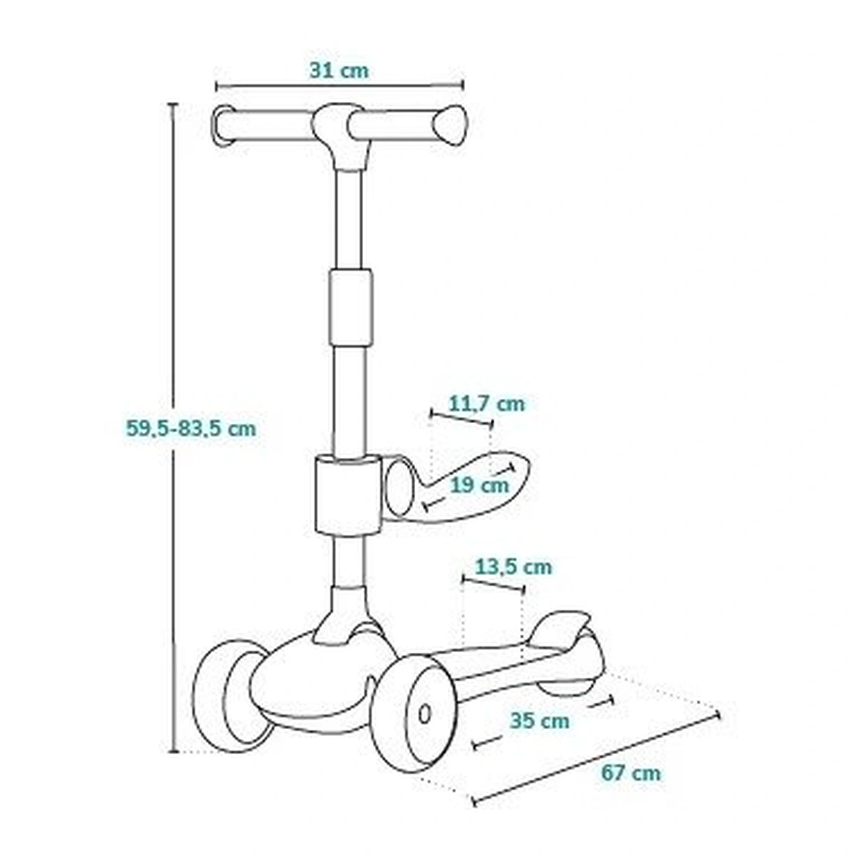 Trotineta, Lionelo, Franky, Pliabila, Pana la 50 kg, Sezut detasabil, Roti cu LED, 12 luni+, Beige [28]