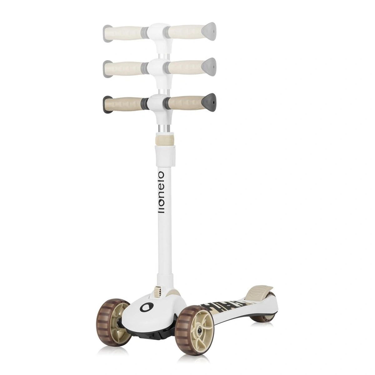 Trotineta, Lionelo, Franky, Pliabila, Pana la 50 kg, Sezut detasabil, Roti cu LED, 12 luni+, Beige [6]