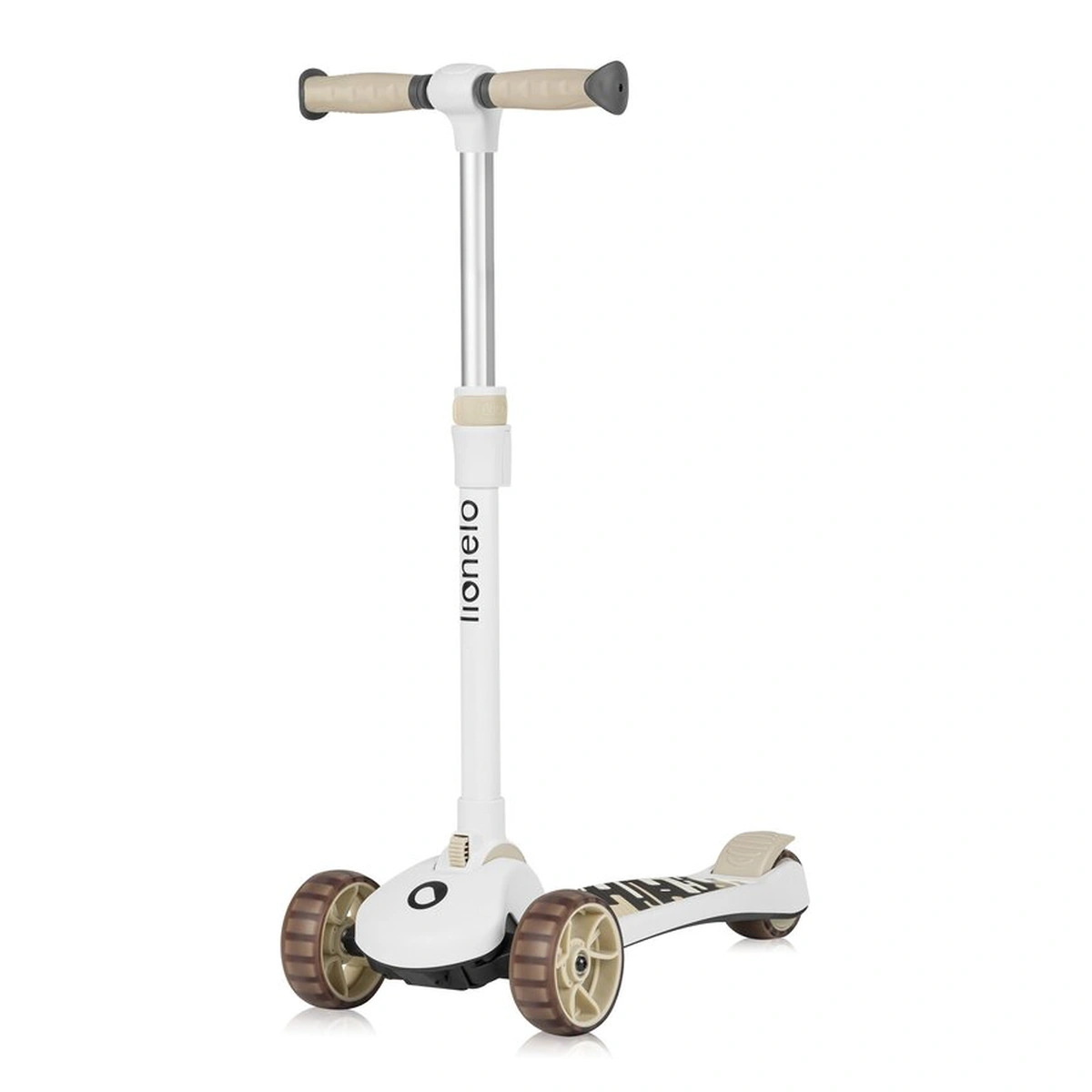 Trotineta, Lionelo, Franky, Pliabila, Pana la 50 kg, Sezut detasabil, Roti cu LED, 12 luni+, Beige [5]