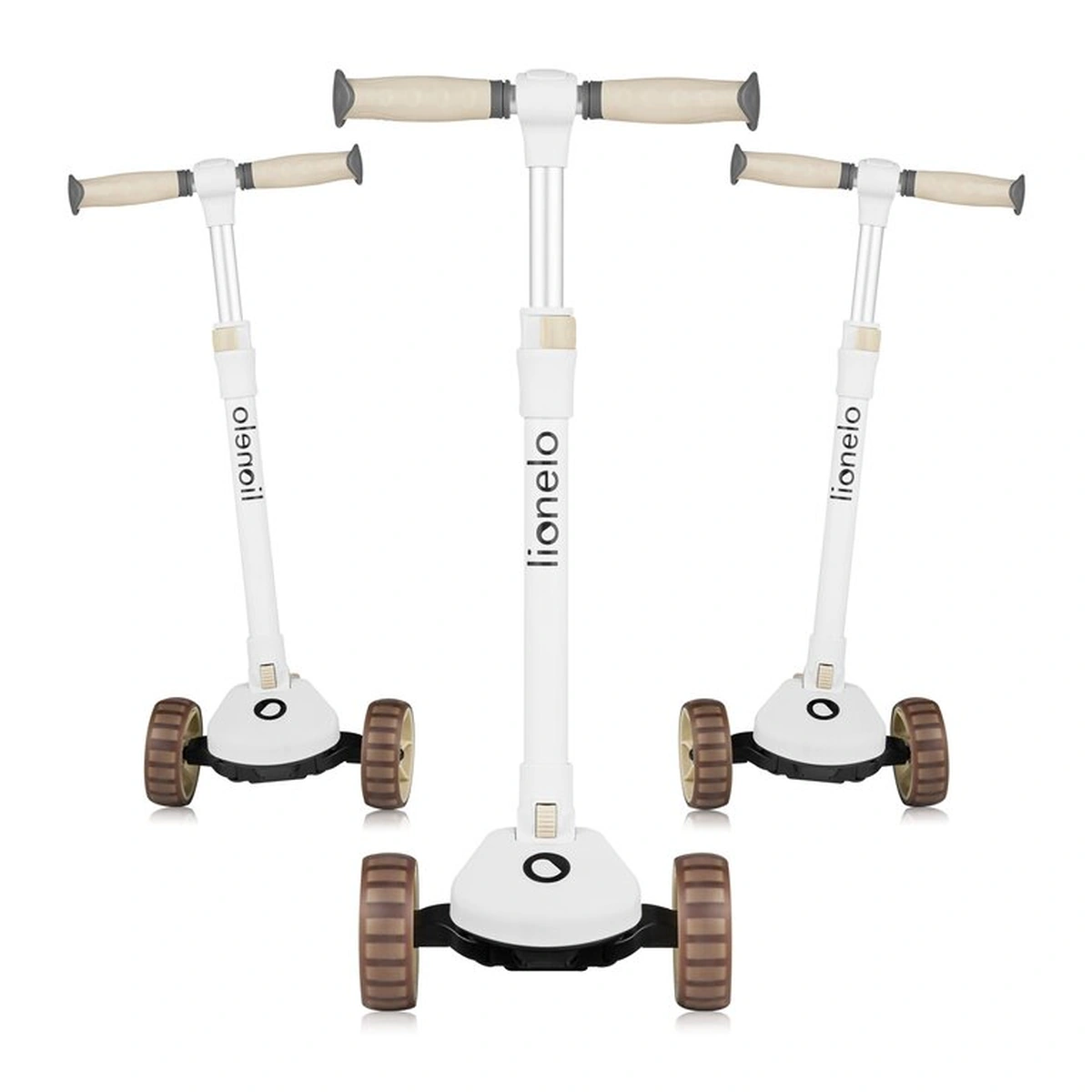 Trotineta, Lionelo, Franky, Pliabila, Pana la 50 kg, Sezut detasabil, Roti cu LED, 12 luni+, Beige [11]