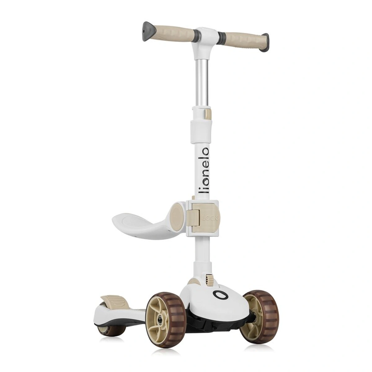 Trotineta, Lionelo, Franky, Pliabila, Pana la 50 kg, Sezut detasabil, Roti cu LED, 12 luni+, Beige [16]