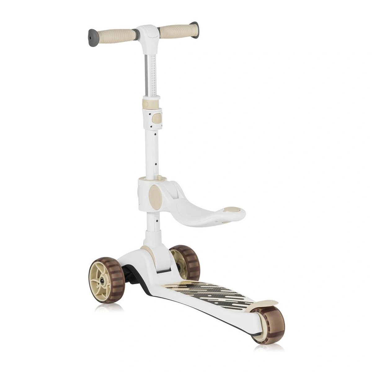 Trotineta, Lionelo, Franky, Pliabila, Pana la 50 kg, Sezut detasabil, Roti cu LED, 12 luni+, Beige [8]