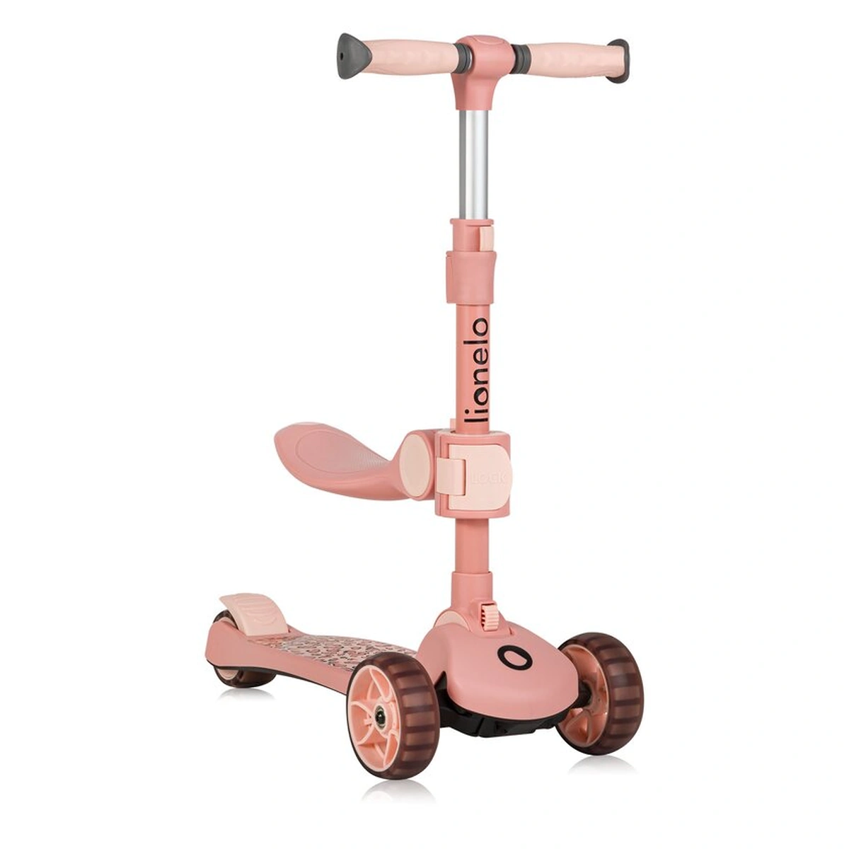 Trotineta, Lionelo, Franky, Pliabila, Pana la 50 kg, Sezut detasabil, Roti cu LED, 12 luni+, Pink Rose [7]