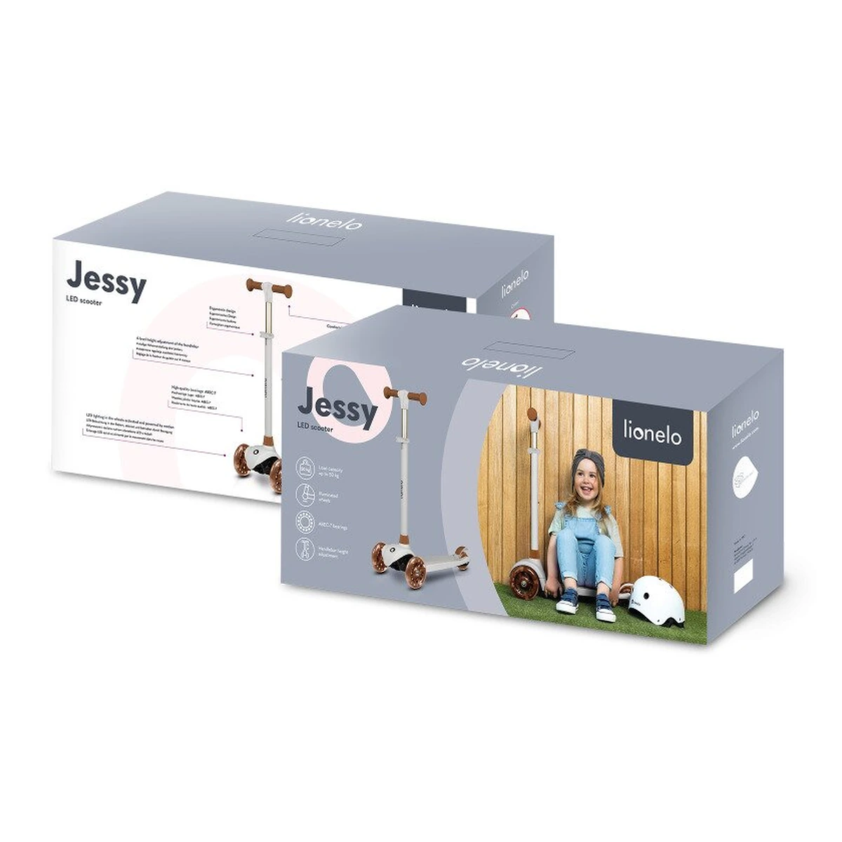 Trotineta, Lionelo, Jessy, Pana la 50 Kg, lumini LED, 3 ani+, Maro [26]