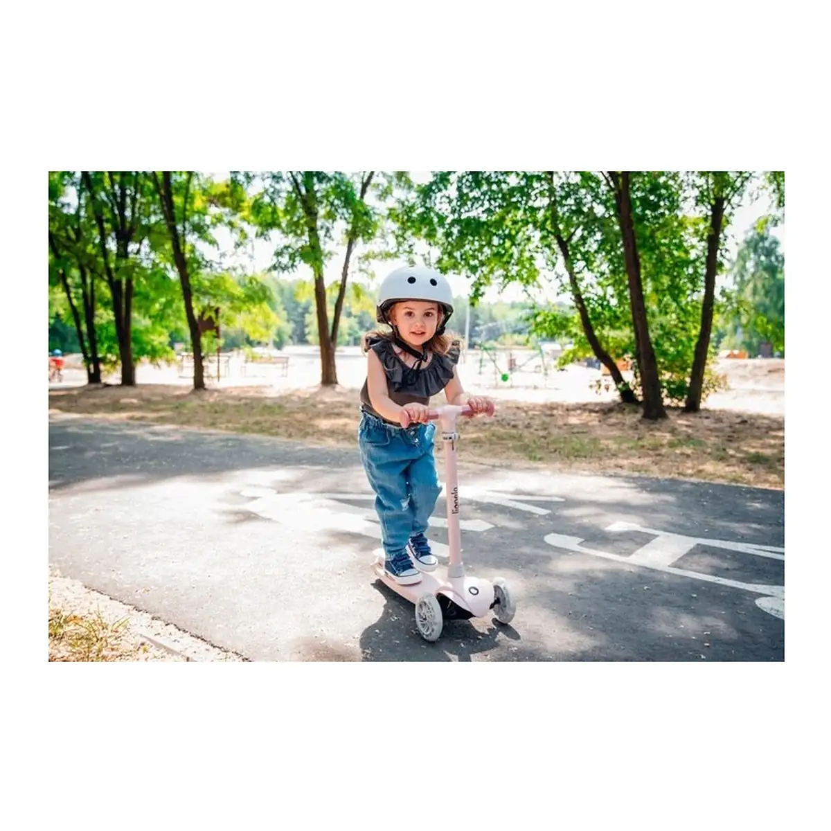 Trotineta, Lionelo, Jessy, Pana la 50 Kg, lumini LED, 3 ani+, Roz [20]