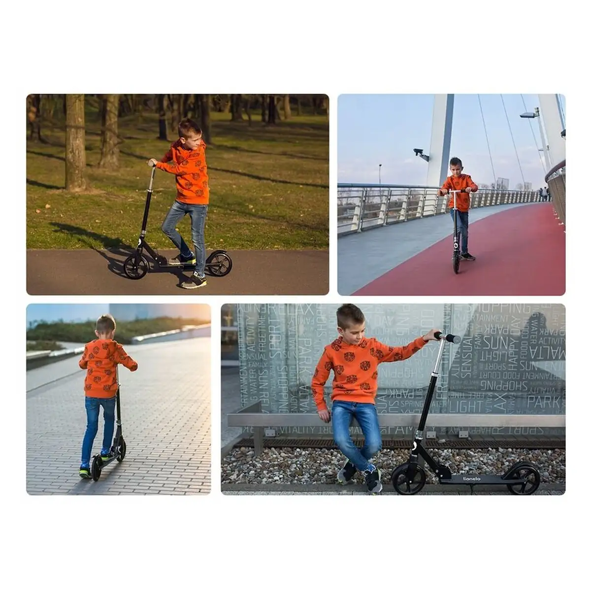 Trotineta, Lionelo, Luca, Copii/Adulti, Ultrapliabila, Pana la 100 Kg, Negru [19]