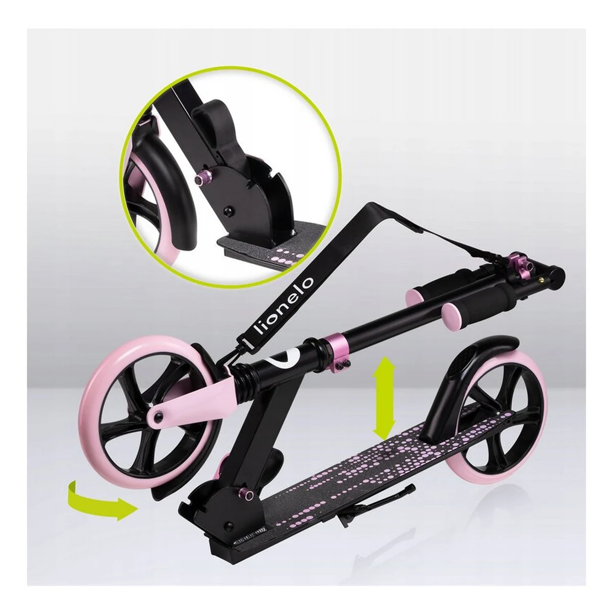 Trotineta, Lionelo, Luca, Pentru copii sau adulti, Ultrapliabila, Pana la 100 Kg, Roz [12]