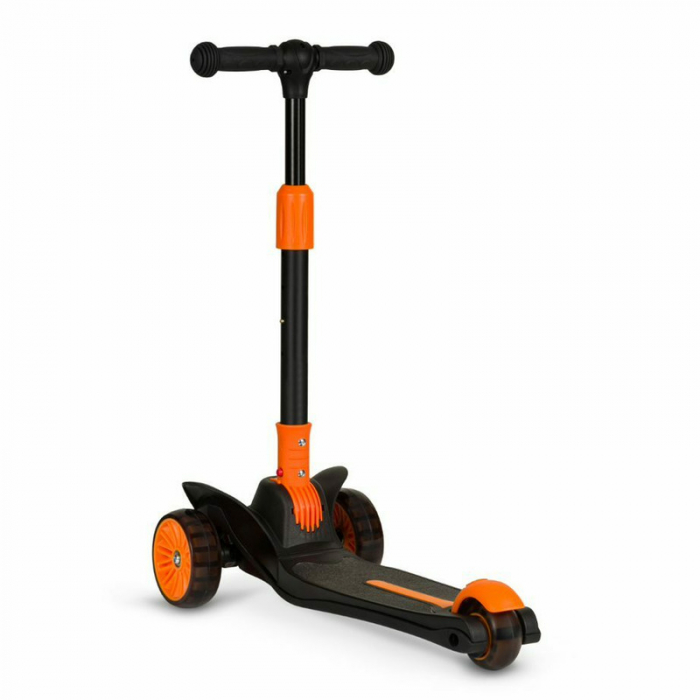 Trotineta, Lionelo, Timy, Copii, Ultrapliabila, Pana la 50 Kg, Lumini LED, 3 ani+, Portocaliu/Negru [5]