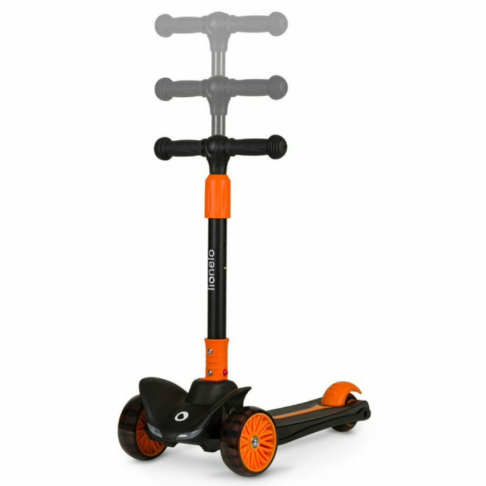 Trotineta, Lionelo, Timy, Copii, Ultrapliabila, Pana la 50 Kg, Lumini LED, 3 ani+, Portocaliu/Negru [9]