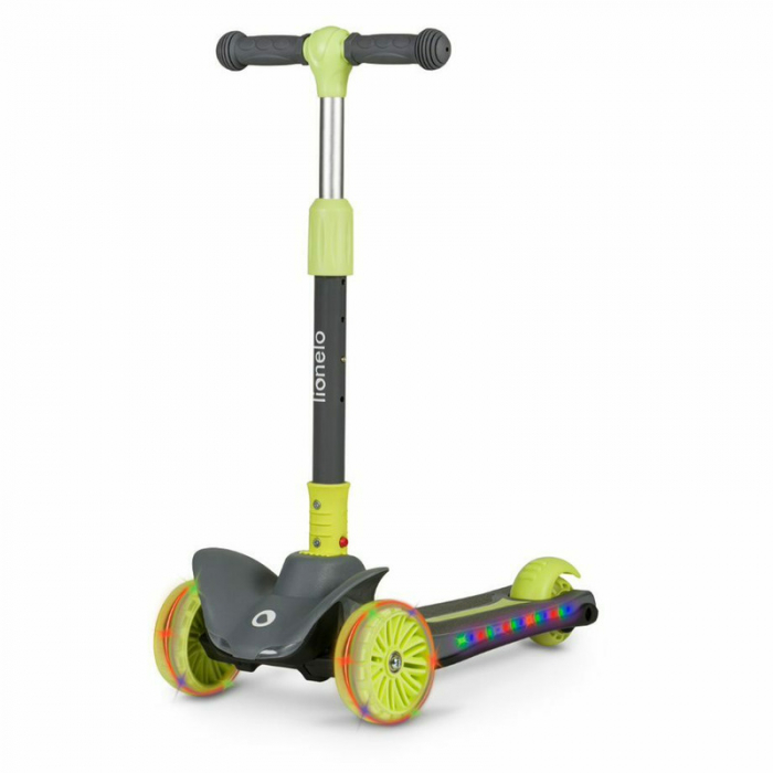 Trotineta, Lionelo, Timy, Copii, Ultrapliabila, Pana la 50 Kg, lumini LED, 3 ani+, Verde [1]
