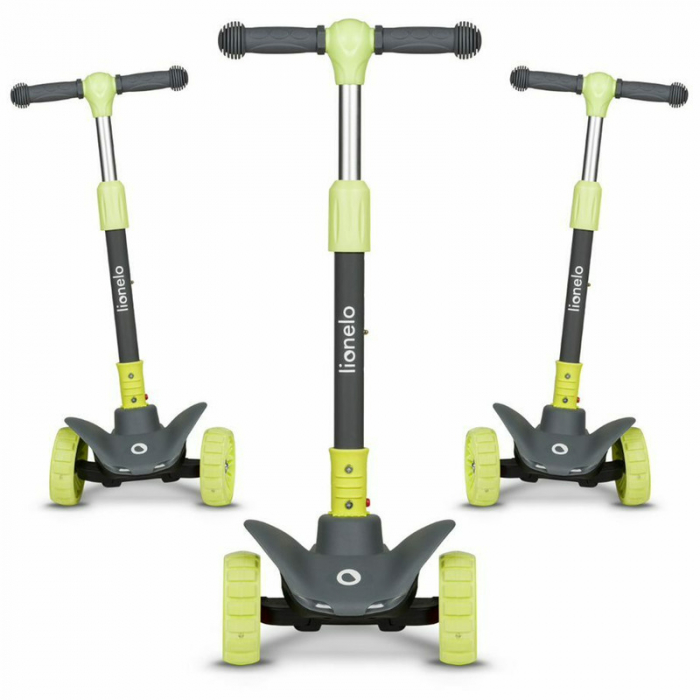 Trotineta, Lionelo, Timy, Copii, Ultrapliabila, Pana la 50 Kg, lumini LED, 3 ani+, Verde [16]