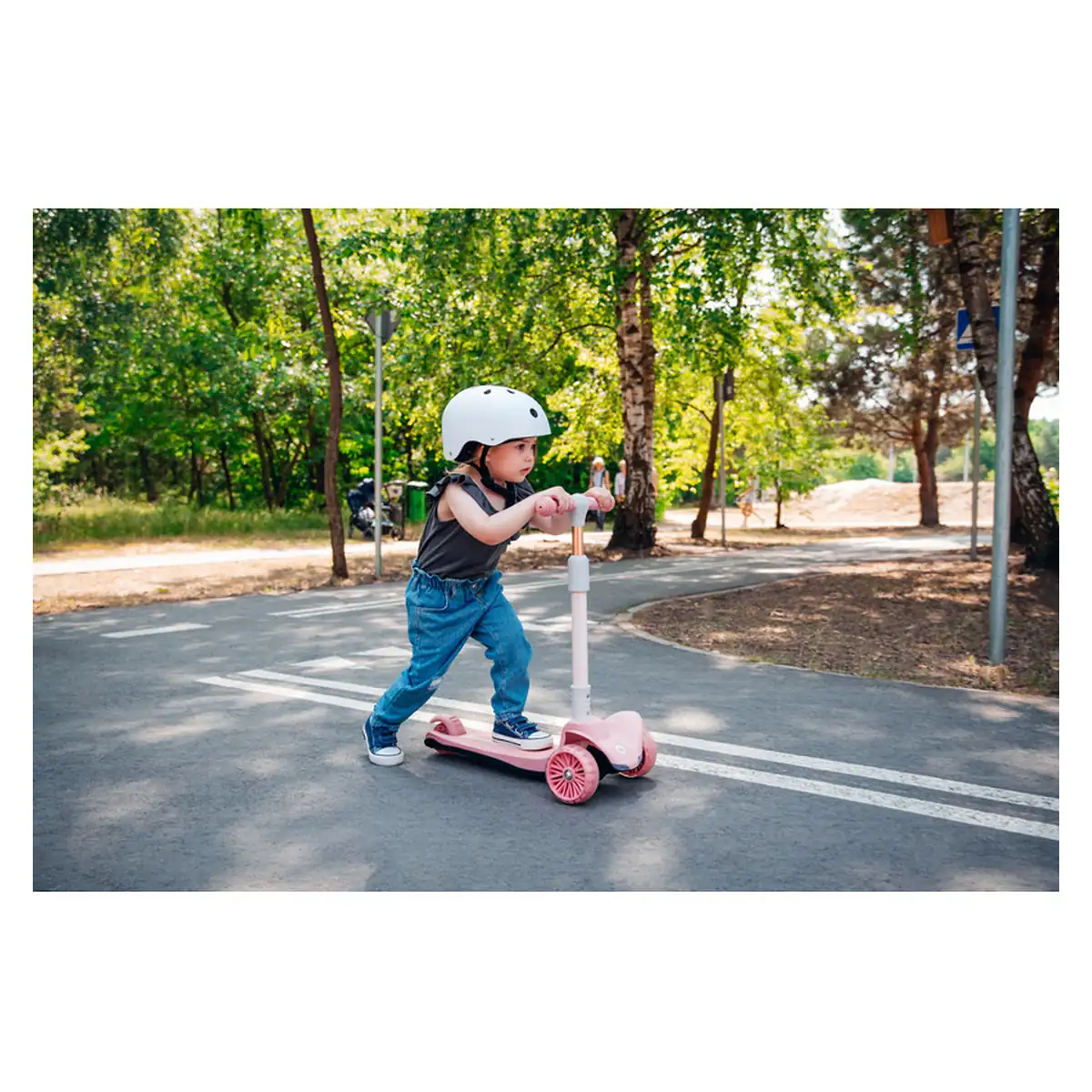 Trotineta, Lionelo, Timy, Copii, Ultrapliabila, Pana la 50 Kg, Lumini LED, 3 ani+, Portocaliu/Negru [19]