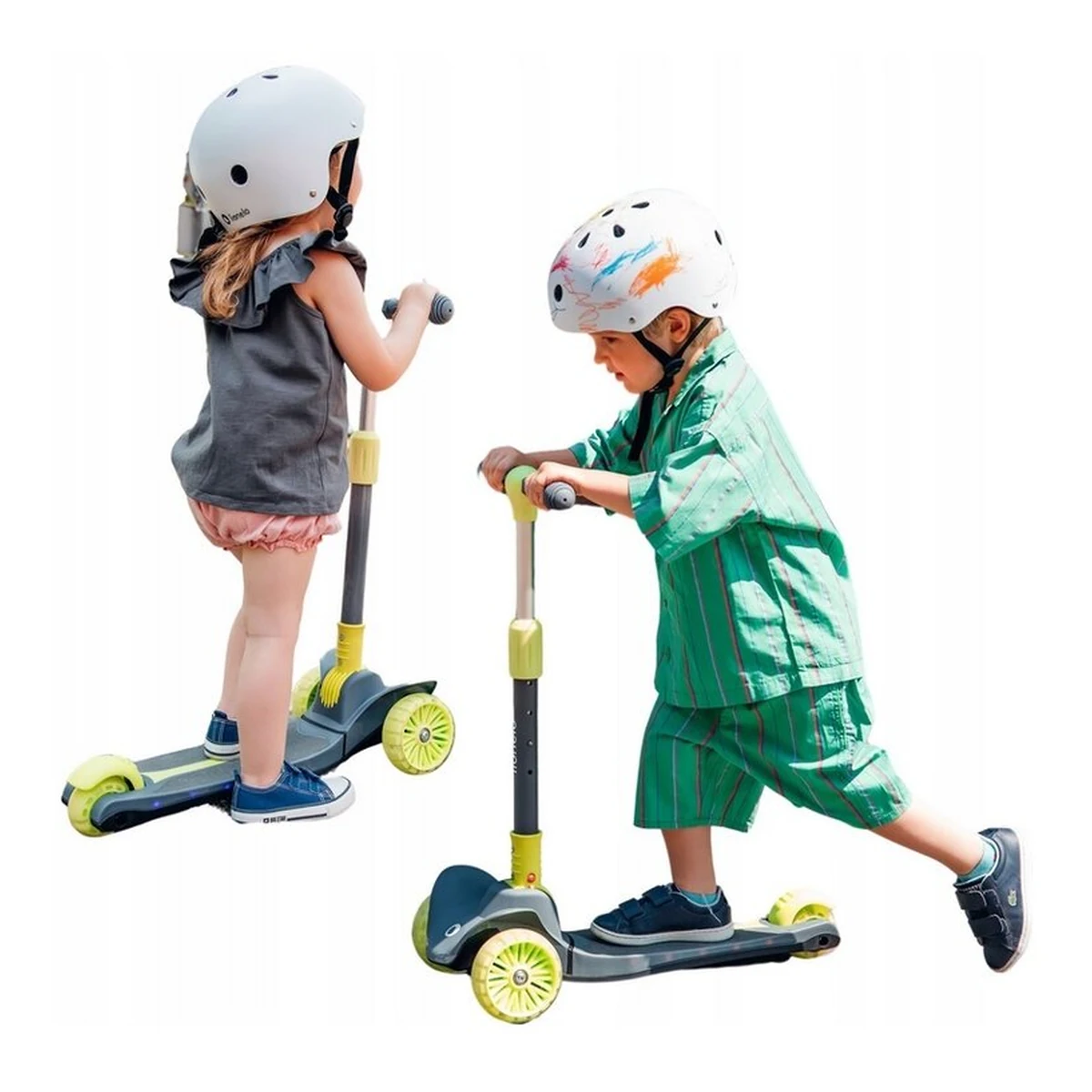 Trotineta, Lionelo, Timy, Copii, Ultrapliabila, Pana la 50 Kg, lumini LED, 3 ani+, Verde [26]