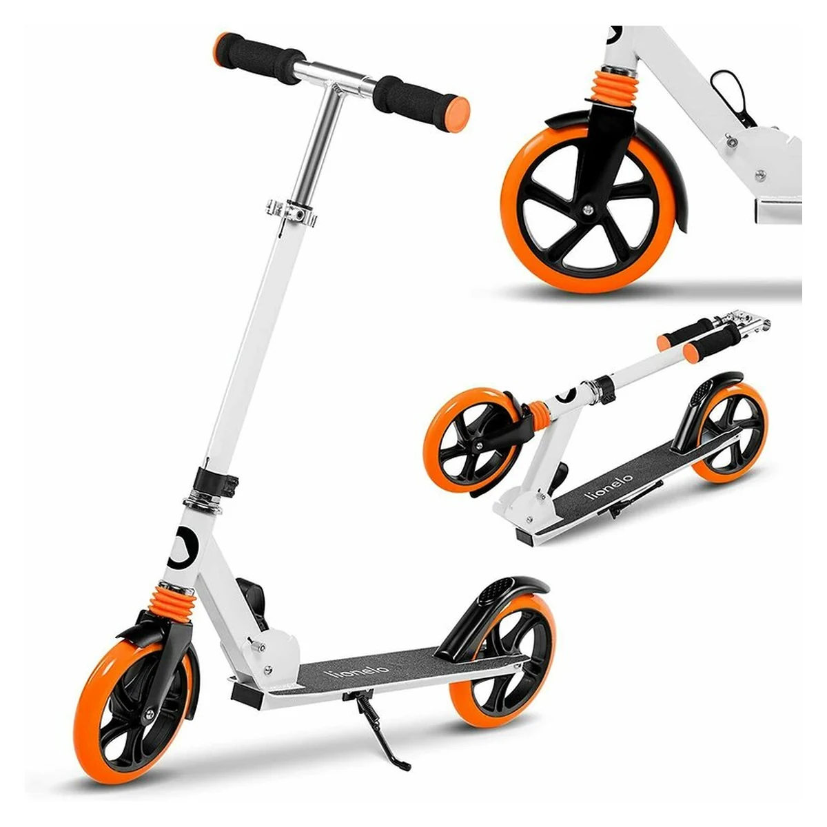 Lionelo - Trotineta Luca, Copii/Adulti, Pliabila, Pana la 100 Kg, Conform cu standardul european de securitate EN14619, Portocaliu [4]