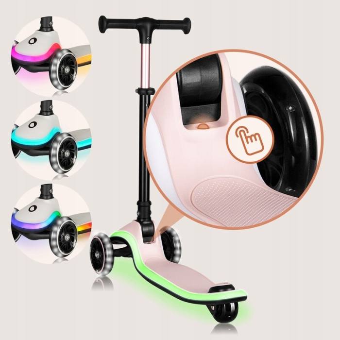 Trotineta , Lionelo, Mey, Ultrapliabila, Cu lumini si cosulet, Maner ajustabil pe inaltime, 3 ani+, Pana la 50 Kg, [24]