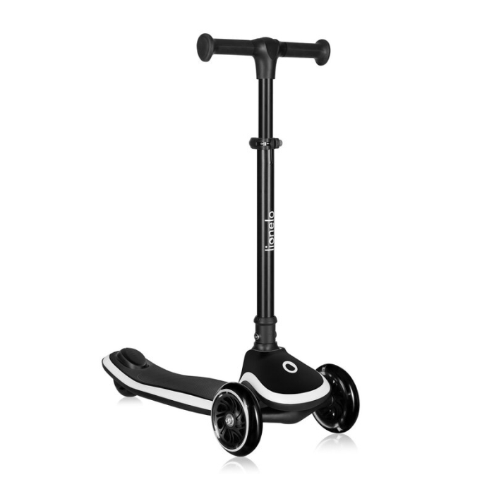 Trotineta pentru copii, Lionelo, Mey, Ultrapliabila, Cu lumini si cosulet, Maner ajustabil pe inaltime, 3 ani+, Pana la 50 Kg, Ultra usor, 2.8 kg, Certificata Intertek, Negru [9]