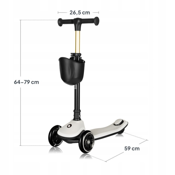 Trotineta , Lionelo, Mey, Ultrapliabila, Cu lumini si cosulet, Maner ajustabil pe inaltime, 3 ani+, Pana la 50 Kg, [16]