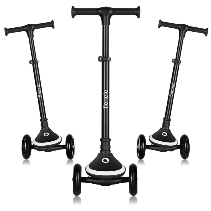 Trotineta pentru copii, Lionelo, Mey, Ultrapliabila, Cu lumini si cosulet, Maner ajustabil pe inaltime, 3 ani+, Pana la 50 Kg, Ultra usor, 2.8 kg, Certificata Intertek, Negru [14]