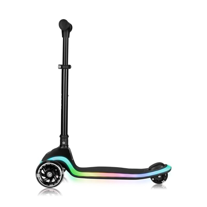 Trotineta pentru copii, Lionelo, Mey, Ultrapliabila, Cu lumini si cosulet, Maner ajustabil pe inaltime, 3 ani+, Pana la 50 Kg, Ultra usor, 2.8 kg, Certificata Intertek, Negru [12]