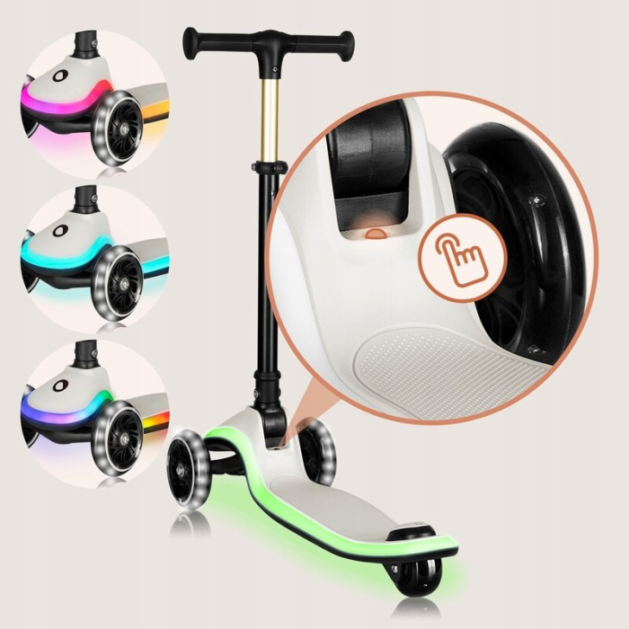 Trotineta , Lionelo, Mey, Ultrapliabila, Cu lumini si cosulet, Maner ajustabil pe inaltime, 3 ani+, Pana la 50 Kg, [25]