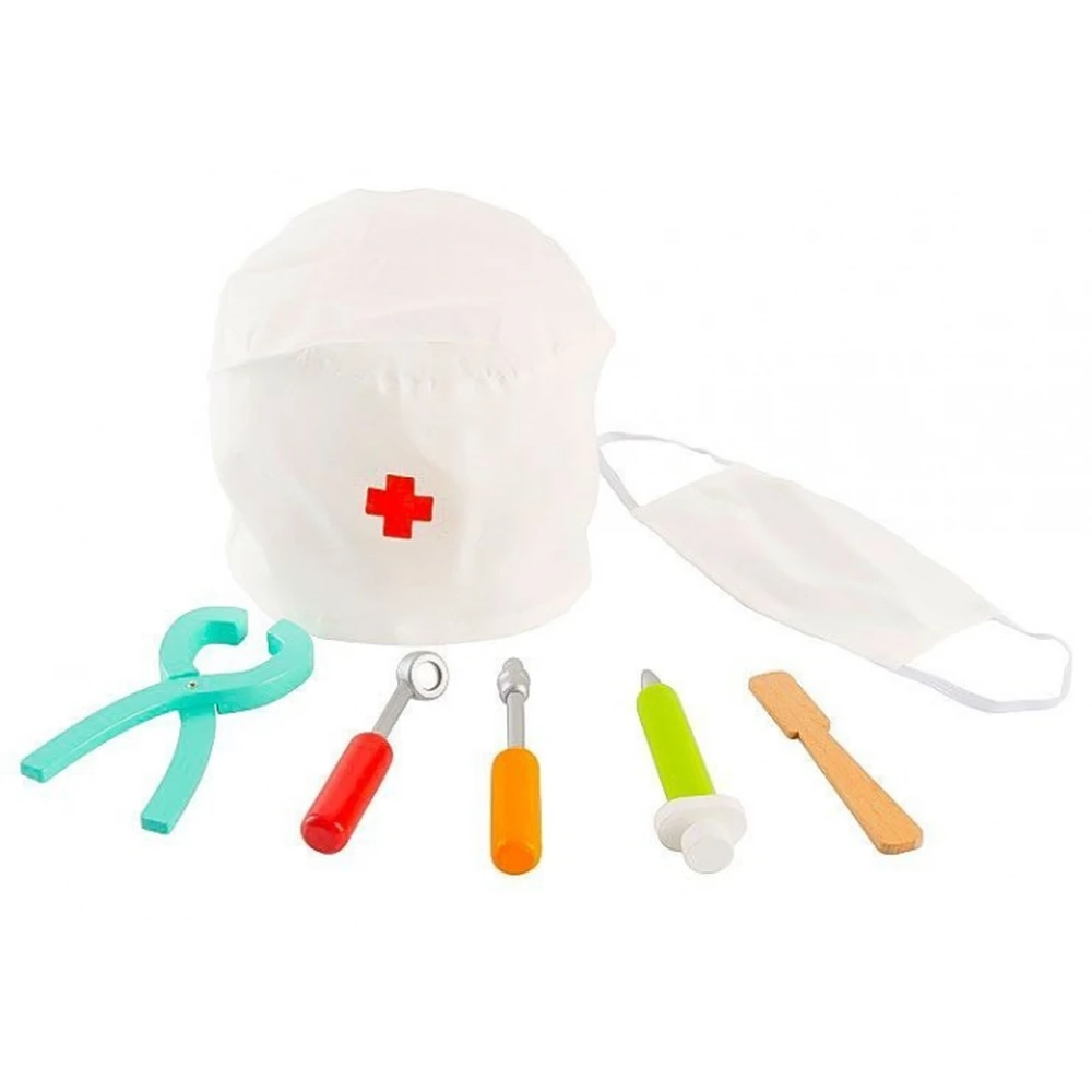 Trusa medicala cu 7 elemente din lemn Ecotoys Little Dentist [3]