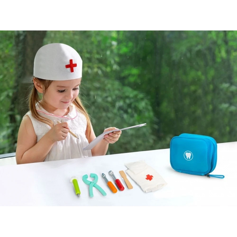 Trusa medicala cu 7 elemente din lemn Ecotoys Little Dentist [4]