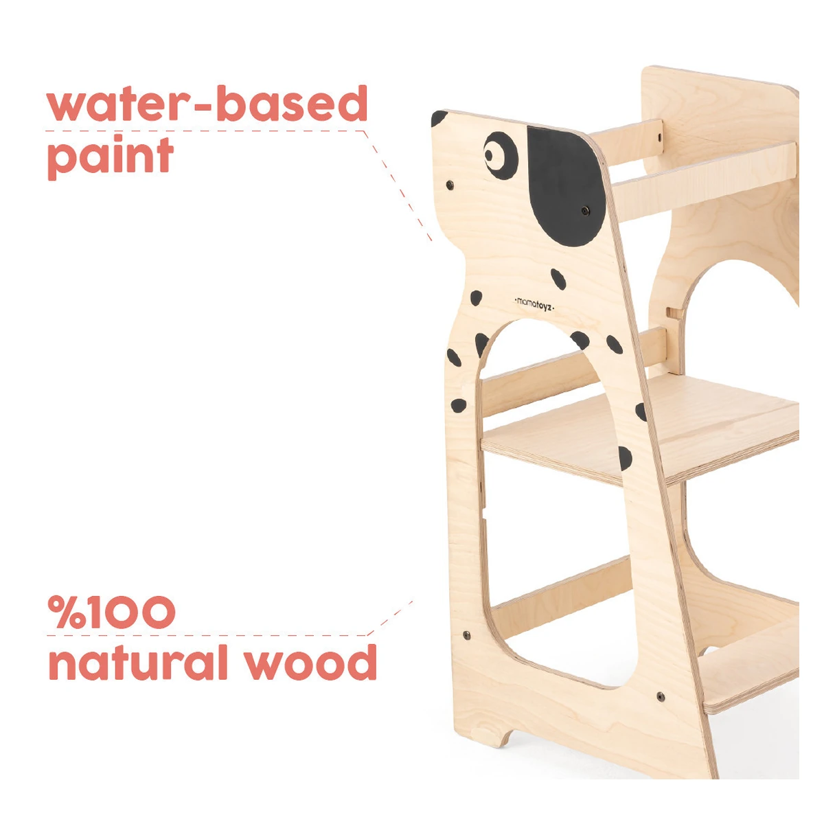 Turn de invatare MamaToyz Learning Tower din lemn, Catelus [2]