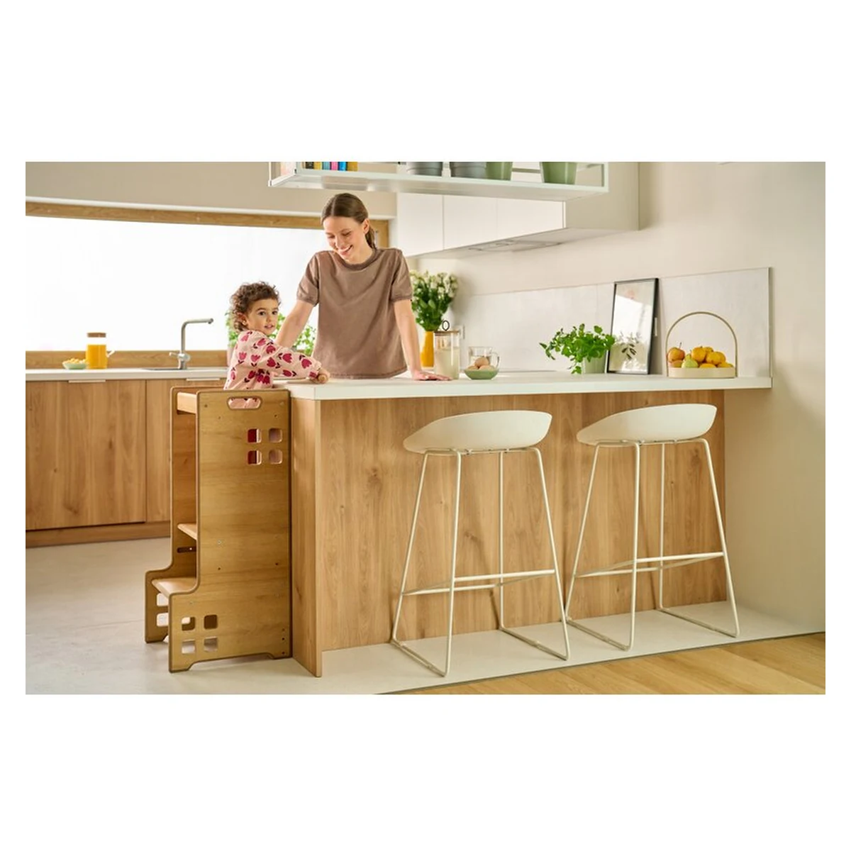 Turn de invatare Montessori, Lionelo, Cass, Functie de raft pentru carti, Alb [11]