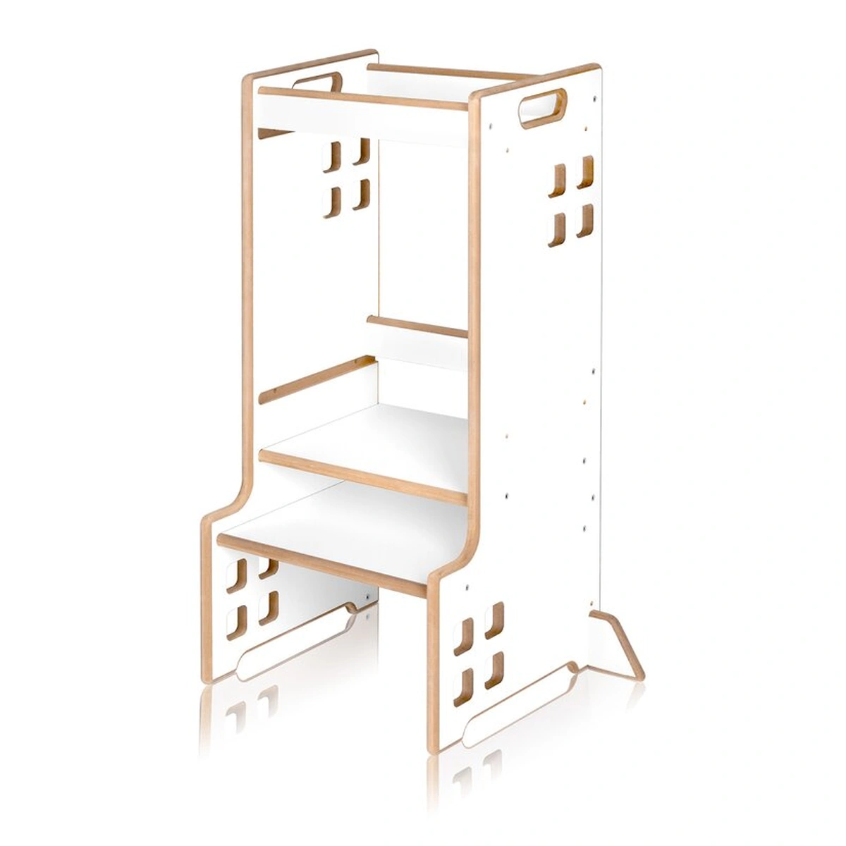 Turn de invatare Montessori, Lionelo, Cass, Functie de raft pentru carti, Alb [4]