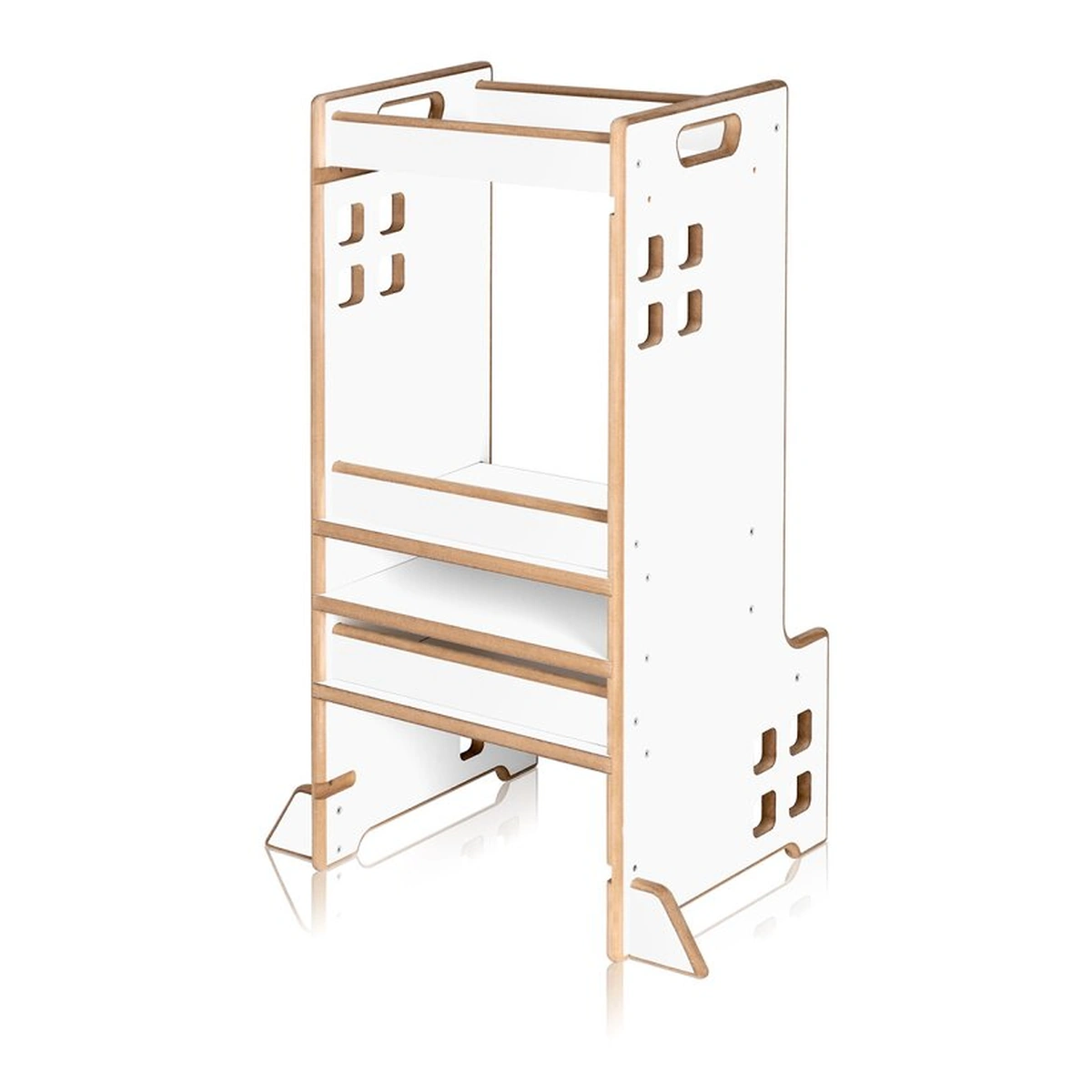 Turn de invatare Montessori, Lionelo, Cass, Functie de raft pentru carti, Alb [7]