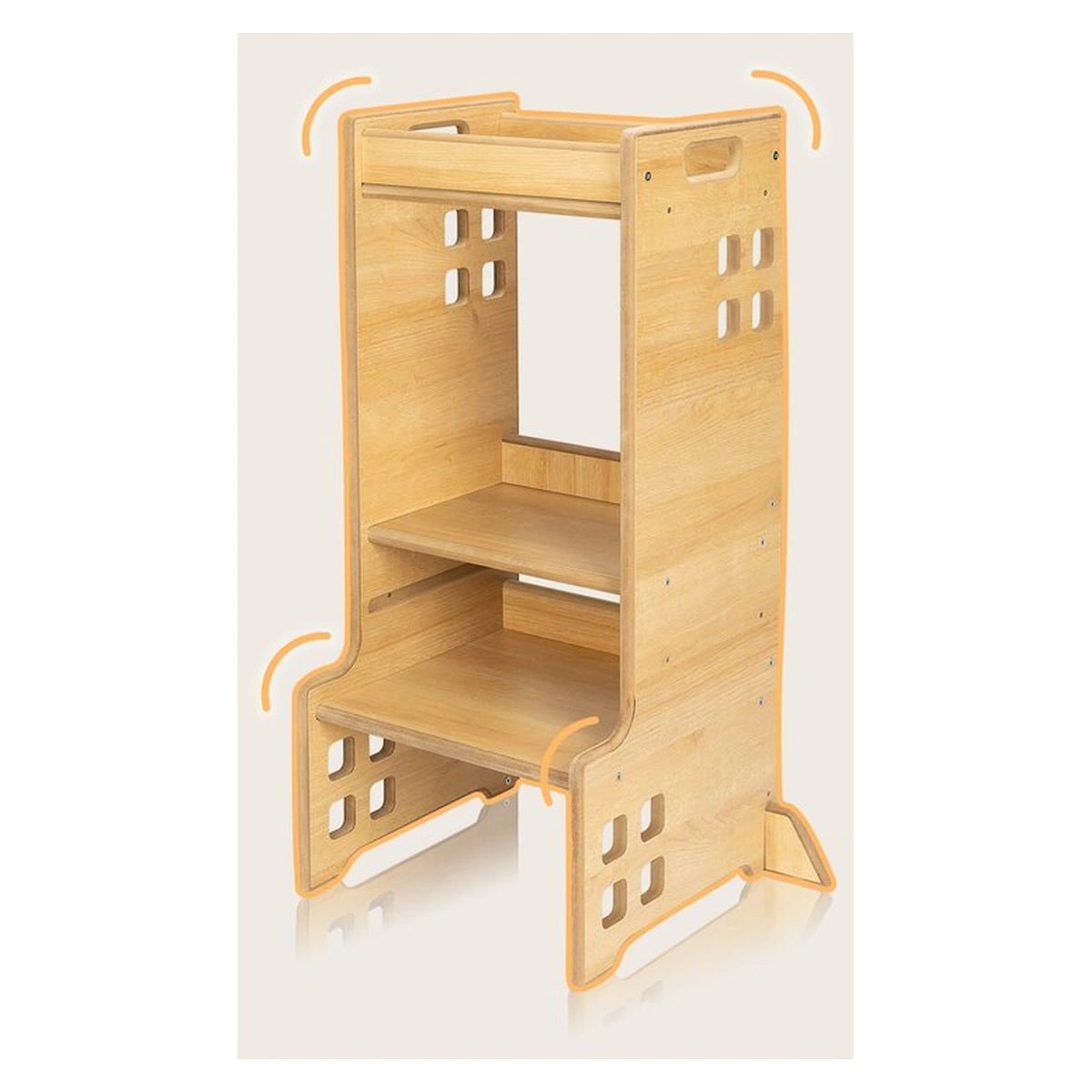 Turn de invatare Montessori, Lionelo, Cass, Functie de raft pentru carti, Alb [16]